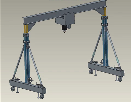 Mobile gantry crane for semiconductor workshop